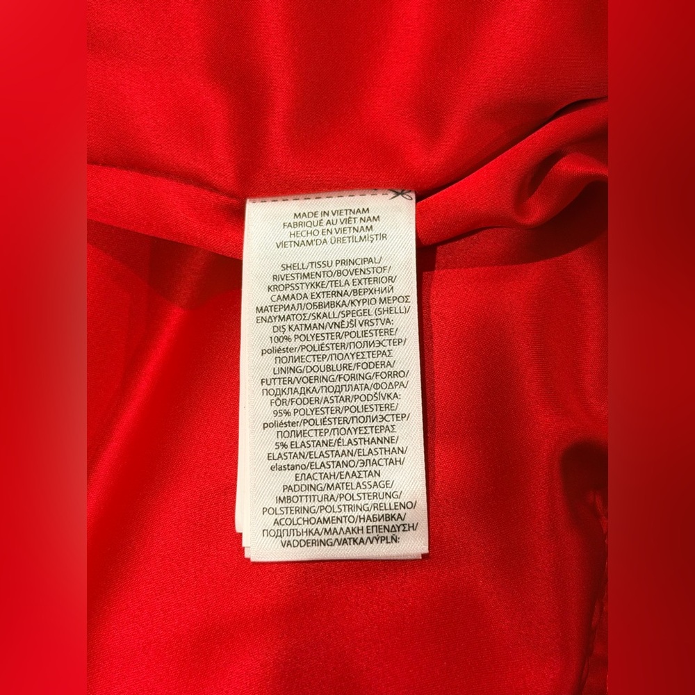 LAUREN RALPH LAUREN Womens Red Stand Collar Cinched Waist Puffer Jacket Size S - Picture 15 of 16